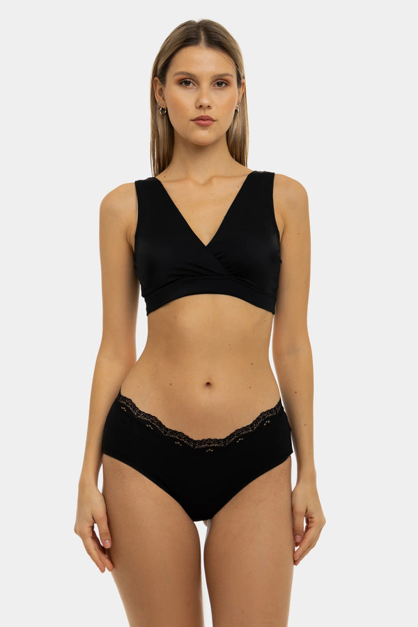 Bavlněné těhotenské bikiny s krajkou