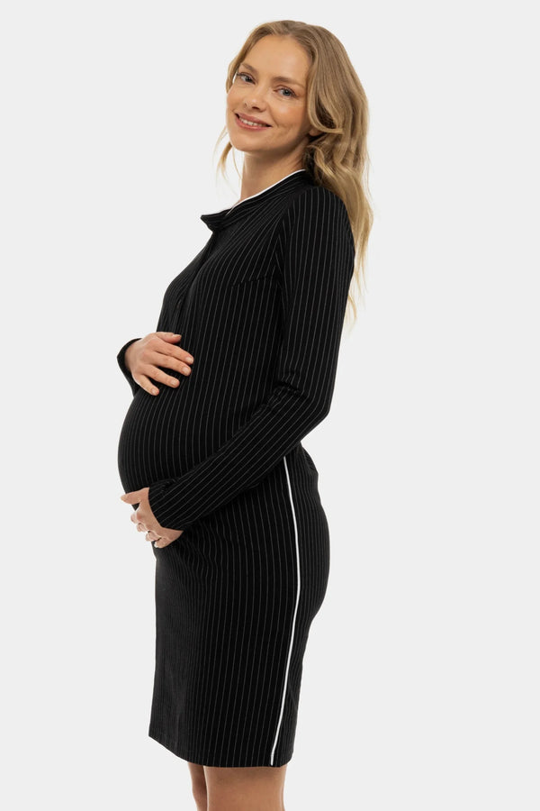 Pruhované těhotenské a kojící šaty