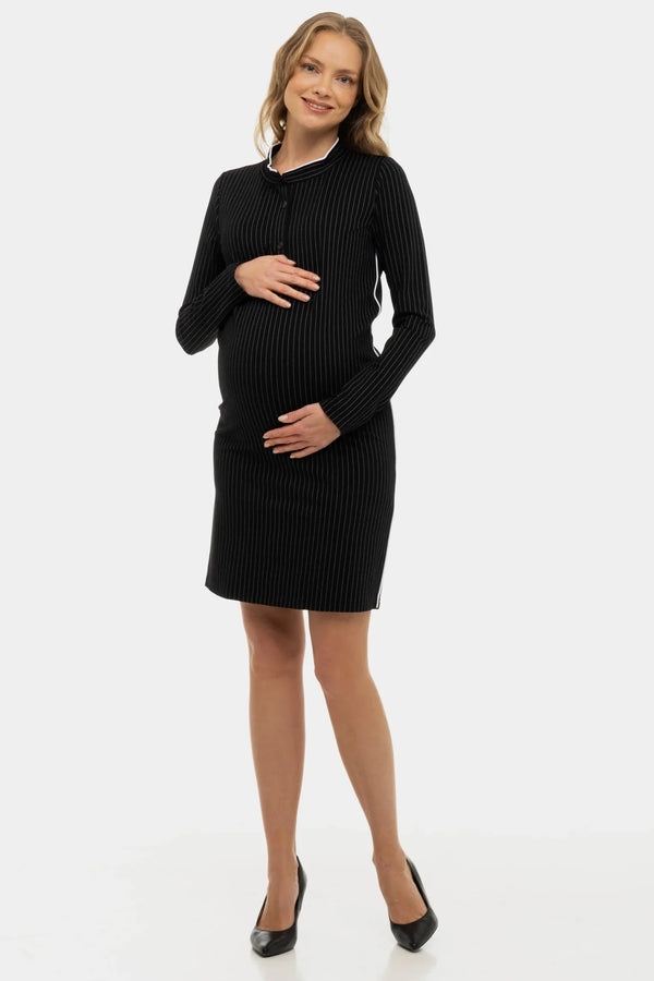 Pruhované těhotenské a kojící šaty