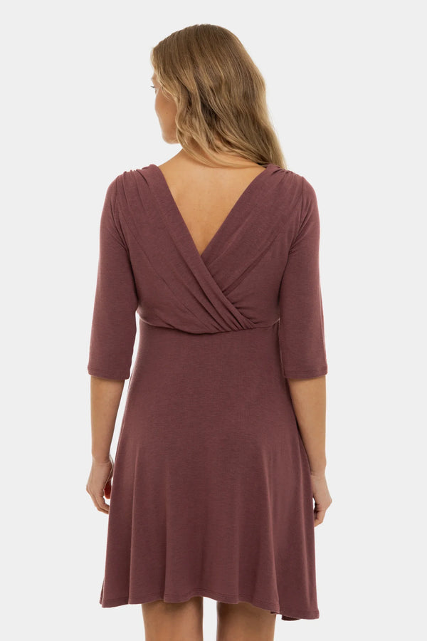 Elegantní těhotenské a kojící šaty - starorůžová