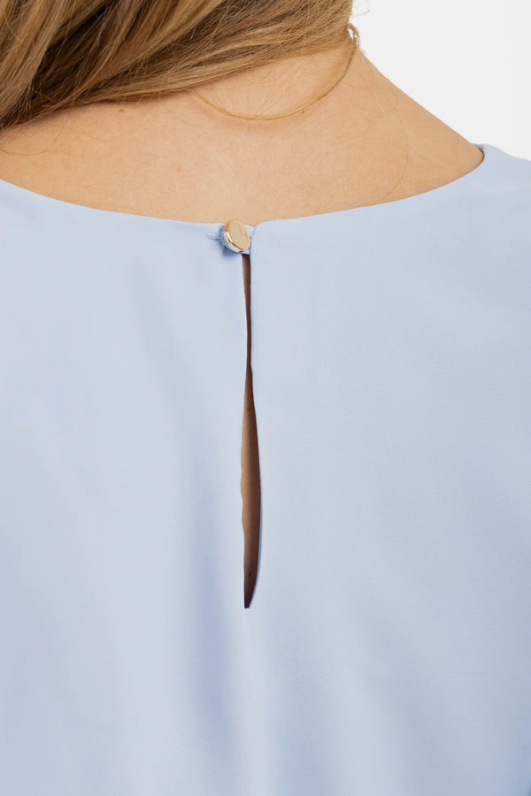 Těhotenské plisované společenské šaty – nebesky modré