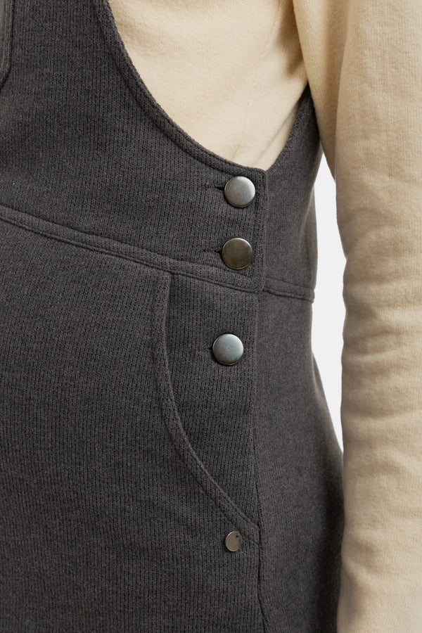 Pletené těhotenské a kojicí šaty s laclem – šedé