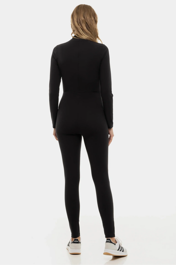 Tvarující těhotenský overal s polo límcem