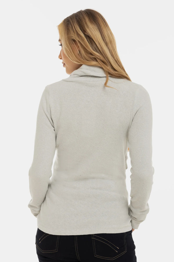 Bavlněný těhotenský a kojící rolákový svetr