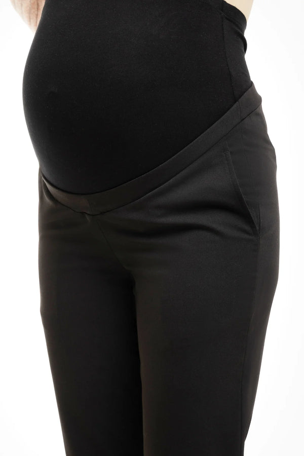 Elegantní černé těhotenské kalhoty