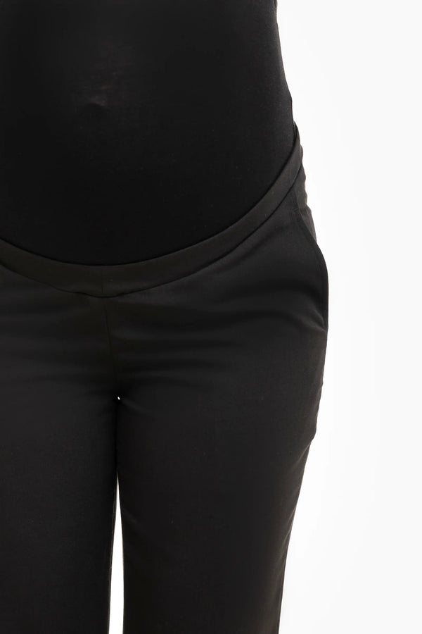 Elegantní černé těhotenské kalhoty