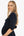 Elastické těhotenské a kojicí šaty s límečkem – tmavě modré