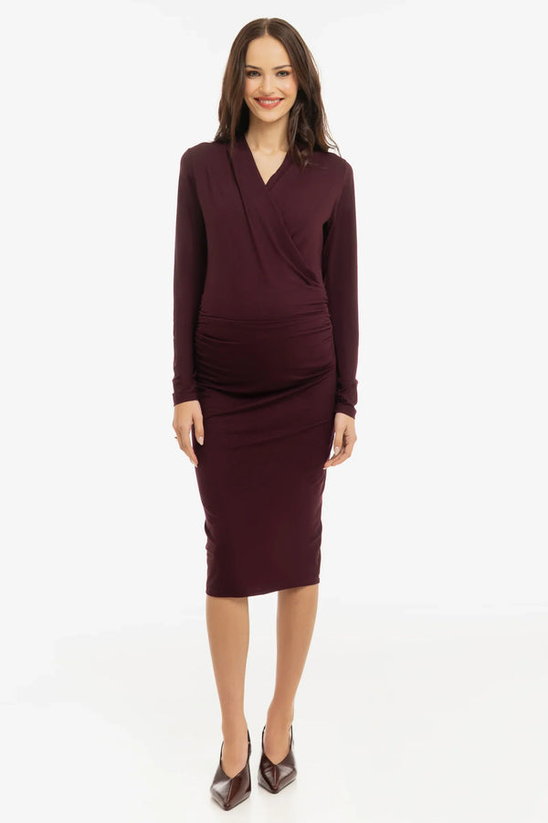 Těhotenské a kojicí šaty typu „Objímej mě“ – bordo