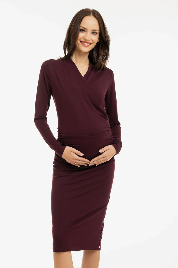 Těhotenské a kojicí šaty typu „Objímej mě“ – bordo