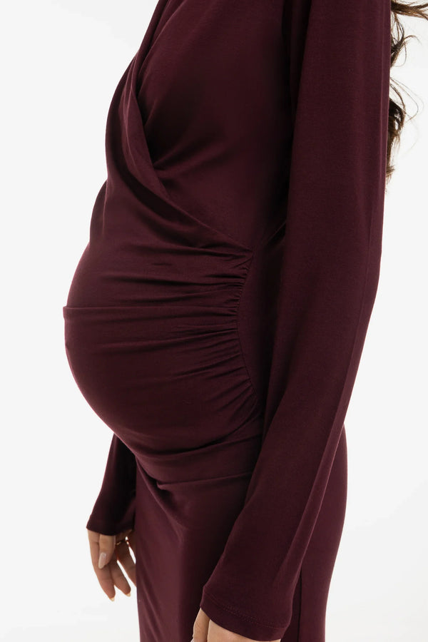Těhotenské a kojicí šaty typu „Objímej mě“ – bordo
