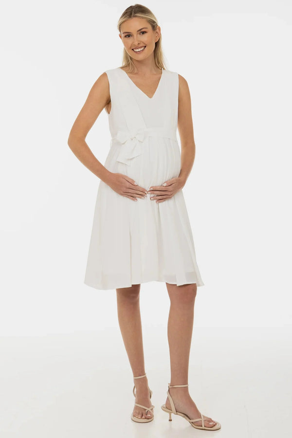 Těhotenské a kojicí svatební šaty s lehkou vzdušnou sukní