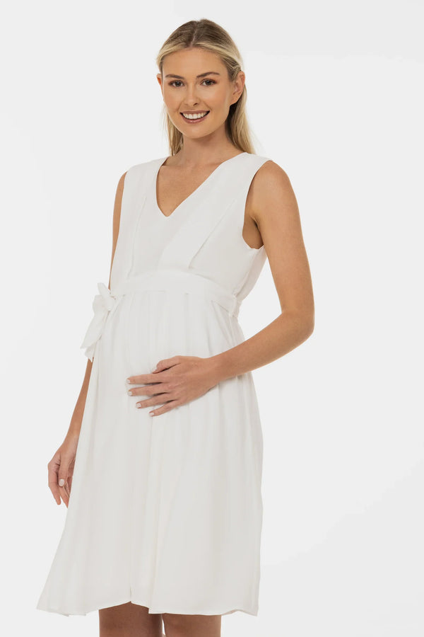 Těhotenské a kojicí svatební šaty s lehkou vzdušnou sukní