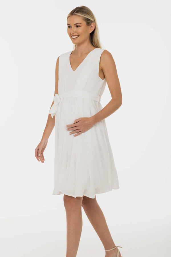 Těhotenské a kojicí svatební šaty s lehkou vzdušnou sukní