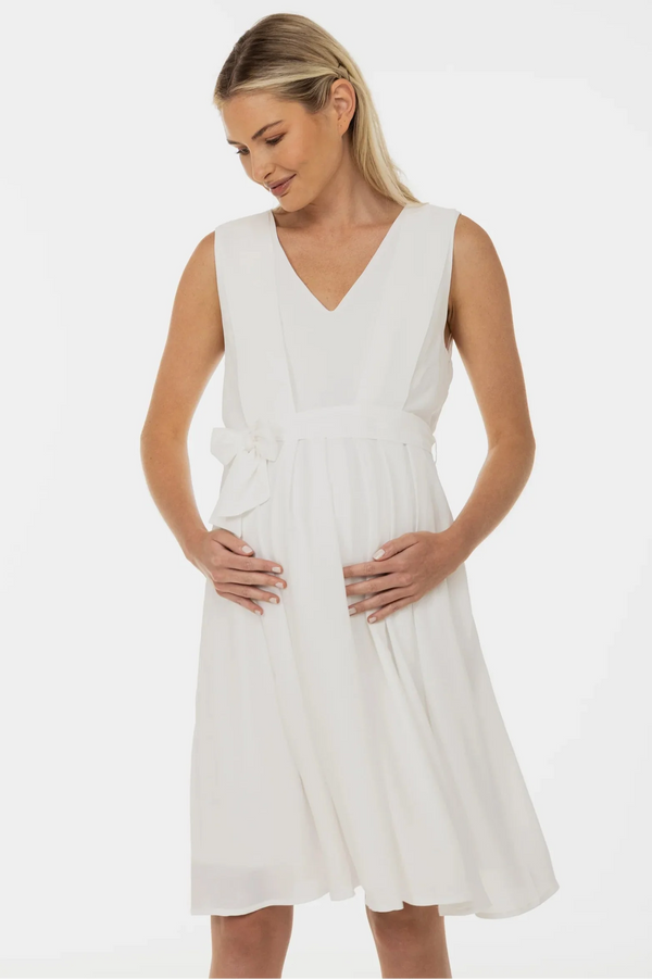 Těhotenské a kojicí svatební šaty s lehkou vzdušnou sukní