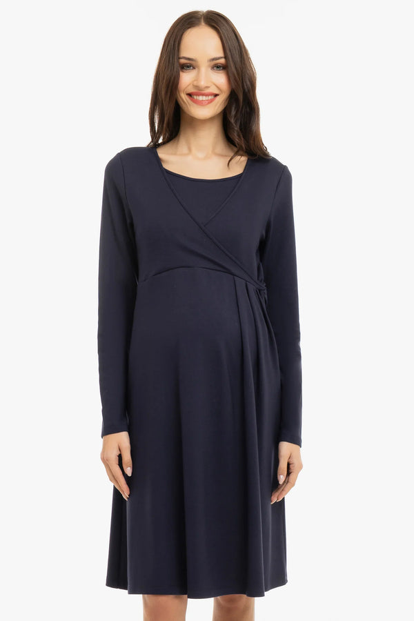 Těhotenské a kojící šaty s uzlem na přední straně