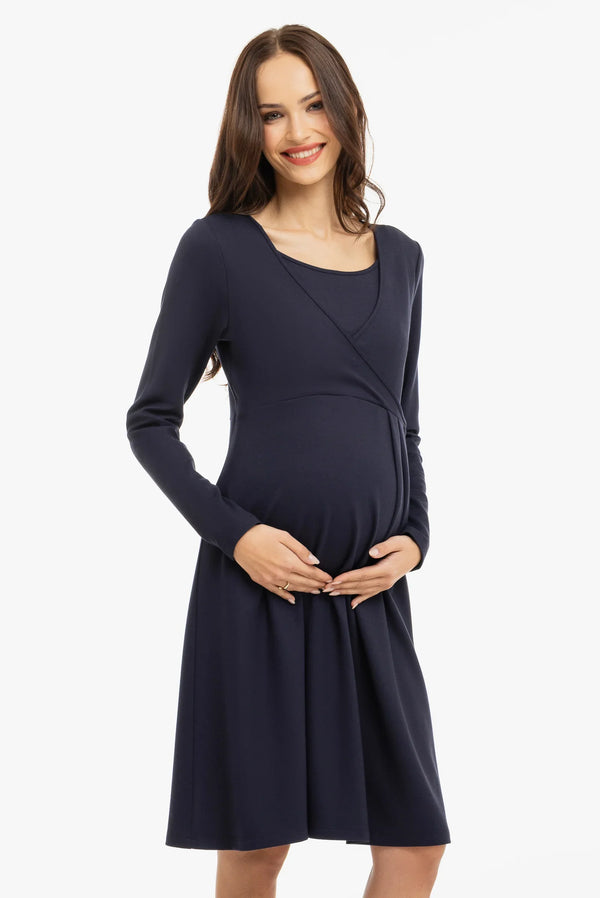 Těhotenské a kojící šaty s uzlem na přední straně