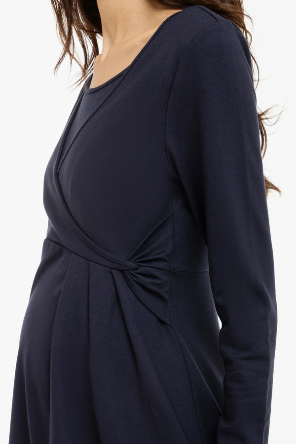 Těhotenské a kojící šaty s uzlem na přední straně