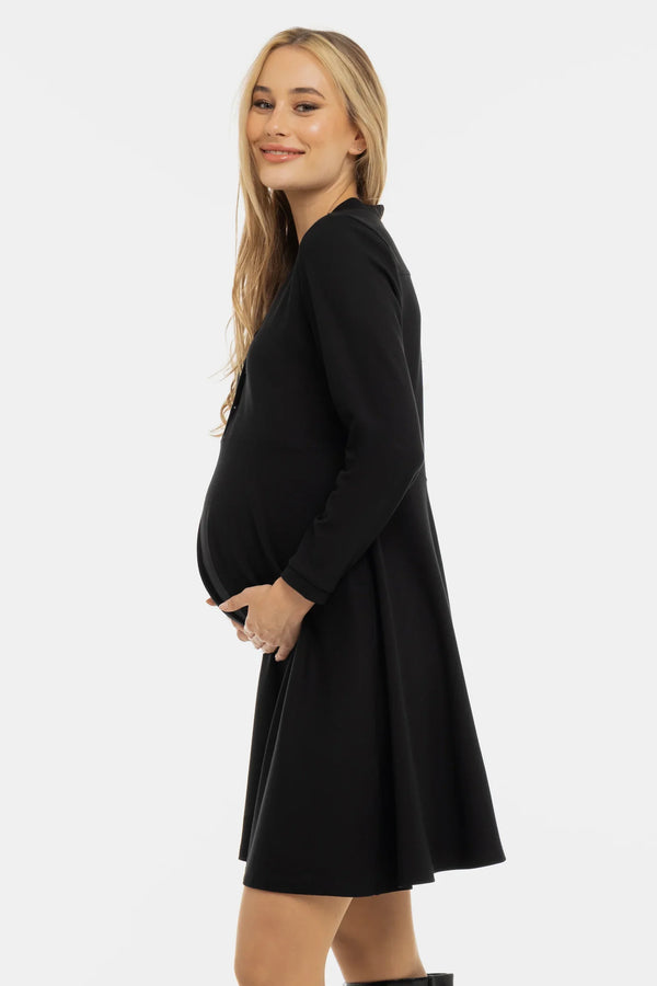 Elastické šaty s patentkami - černé