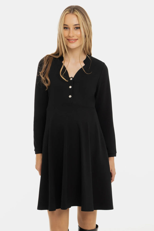 Elastické šaty s patentkami - černé