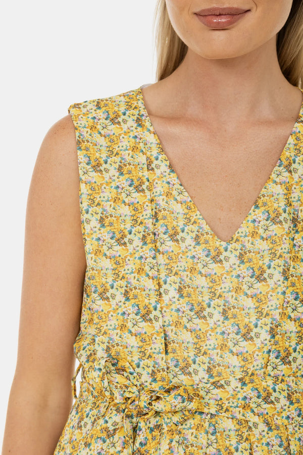 Těhotenské a kojicí šaty s páskem – květinový vzor