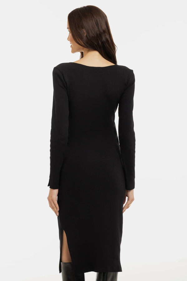 Černé bavlněné těhotenské a kojící šaty