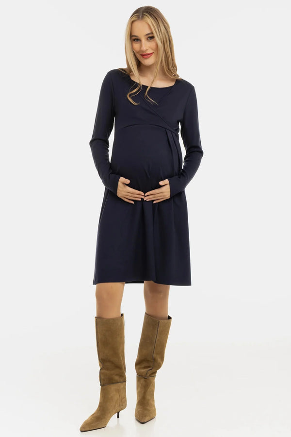 Těhotenské a kojící šaty s uzlem na přední straně