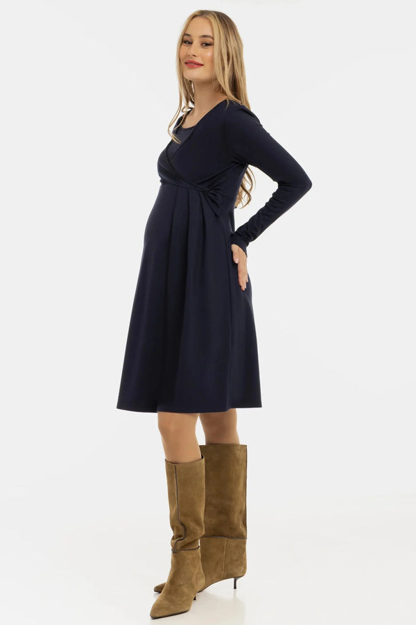 Těhotenské a kojící šaty s uzlem na přední straně