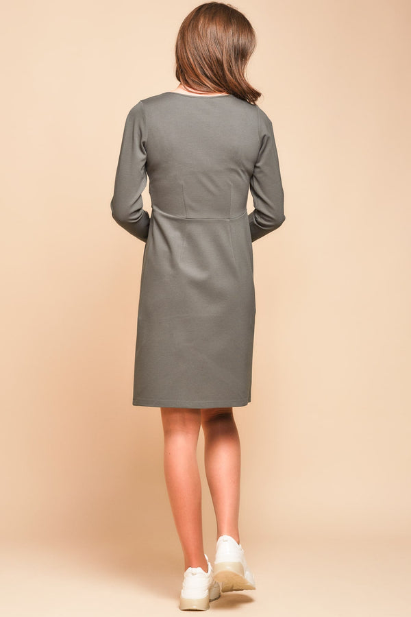 Elegantní těhotenské a kojící šaty - khaki