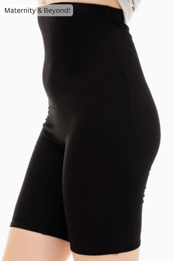 Měkké dvojité těhotenské legíny - černé