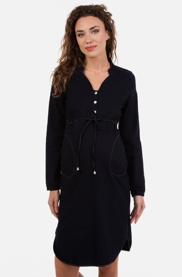 Těhotenské a kojící džínové šaty