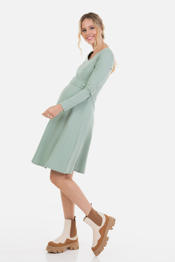 Elegantní těhotenské a kojící šaty  - mint