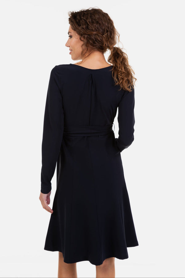 Áčkové těhotenské a kojící šaty - tmavě modré