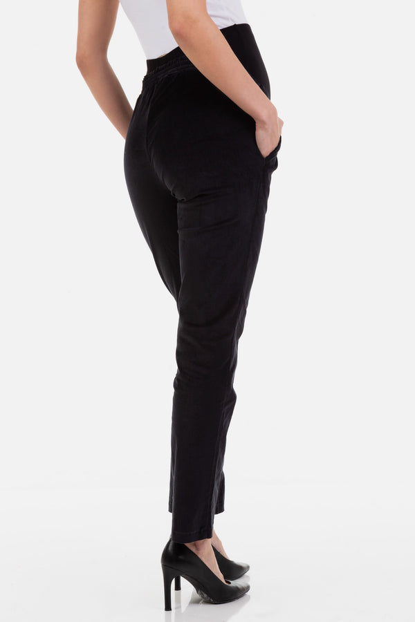 Manšestrové těhotenské kalhoty - tmavě šedé