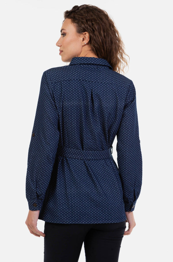 Džínová těhotenská a kojicí košile