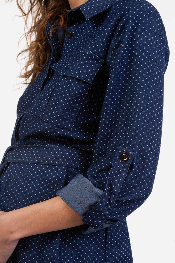 Džínová těhotenská a kojicí košile