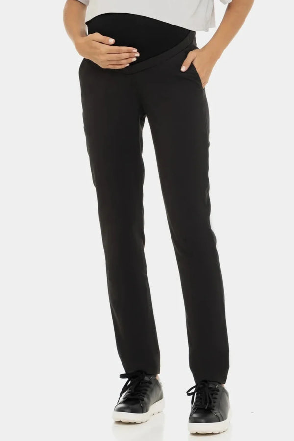 Elegantní těhotenské kalhoty - černé