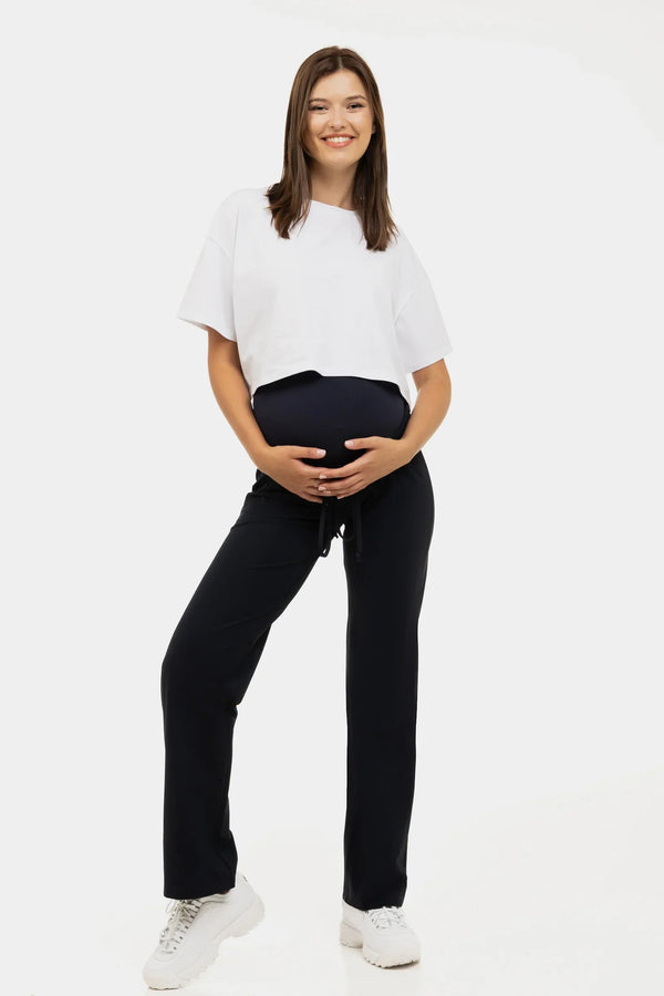 Každodenní těhotenské kalhoty - tmavě modrá