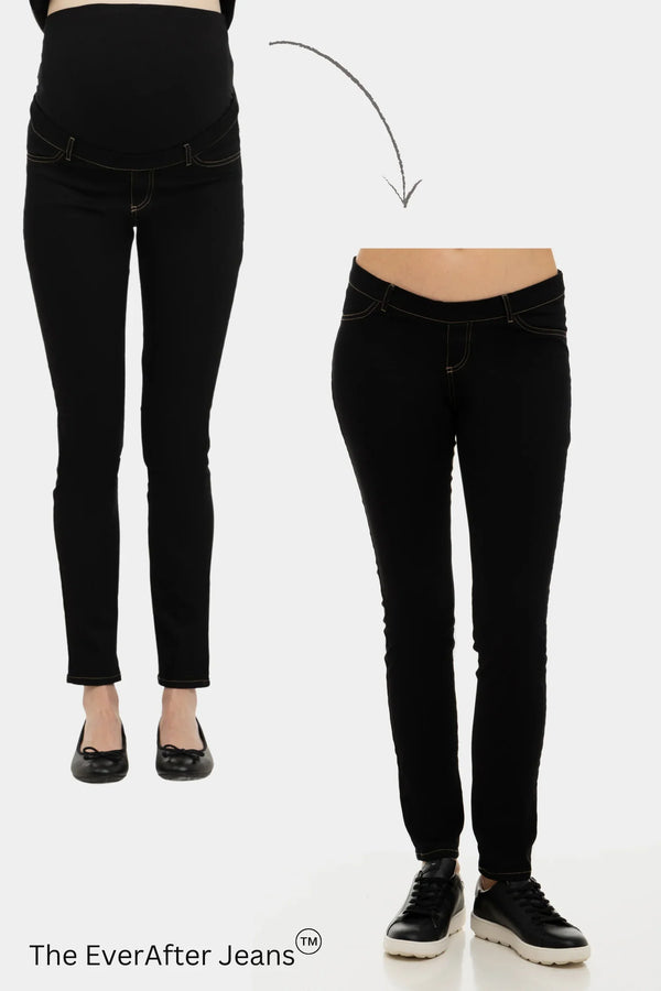 Elastické těhotenské džíny s odnímatelným páskem