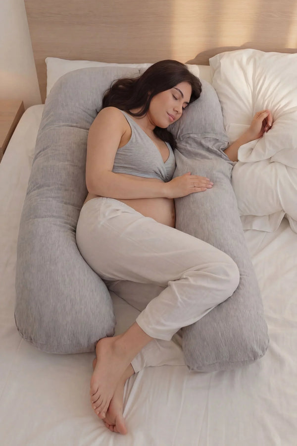 U_shaped_pregnancy_pillow_gray_jersey