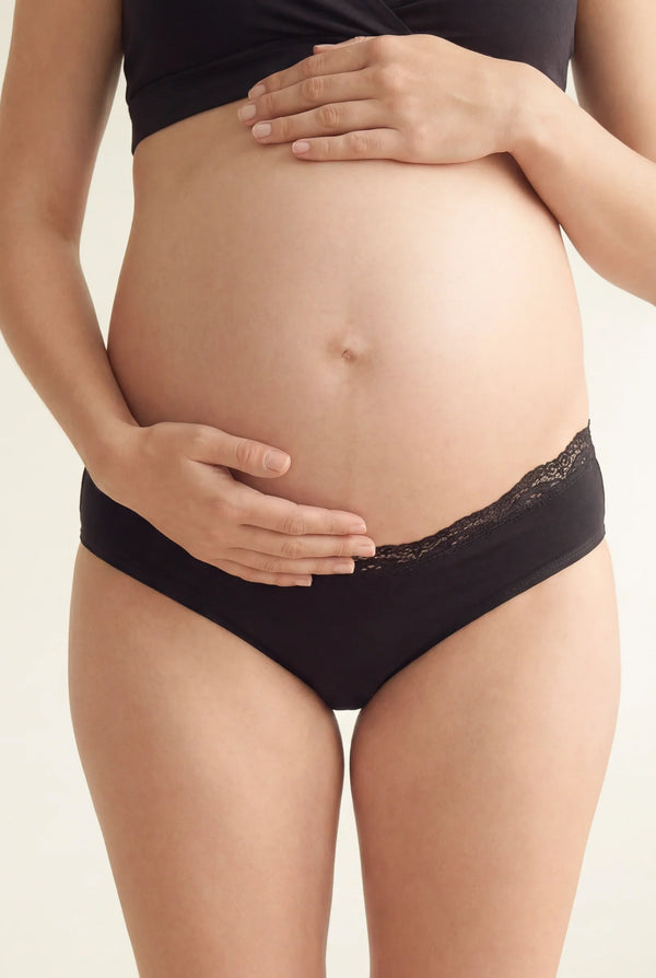 Bavlněné těhotenské bikiny s krajkou