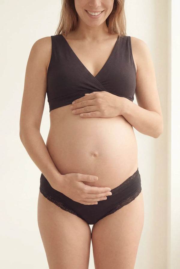 Bavlněné těhotenské bikiny s krajkou