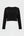 Měkký těhotenský crop top s dlouhým rukávem z modalu – černý