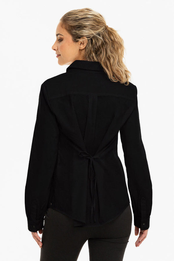 Bavlněná košile 2 v 1 těhotenská a kojicí – černá