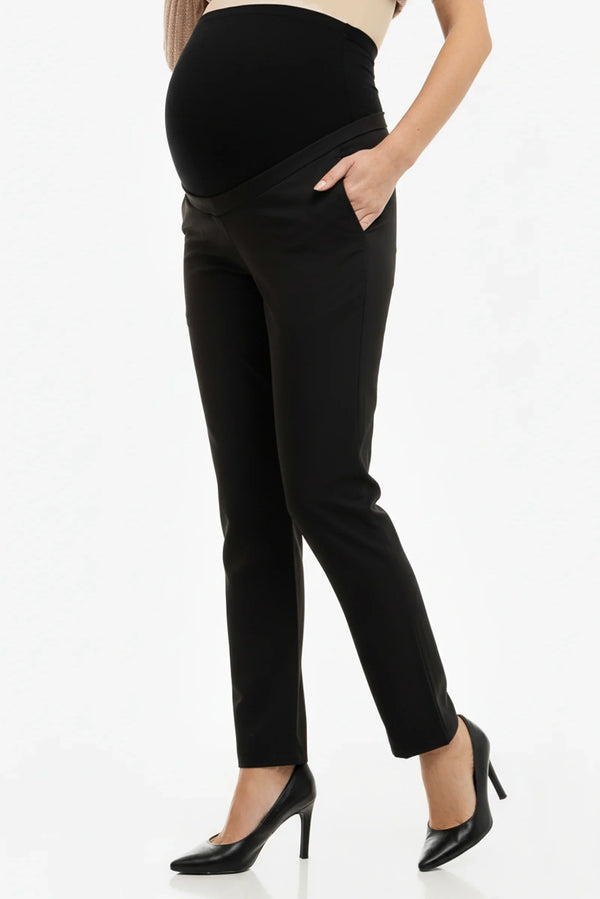 Elegantní černé těhotenské kalhoty