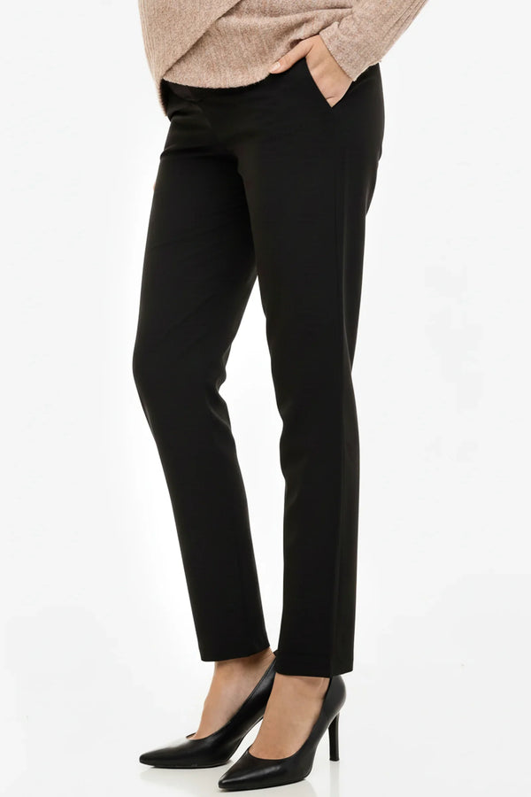 Elegantní černé těhotenské kalhoty