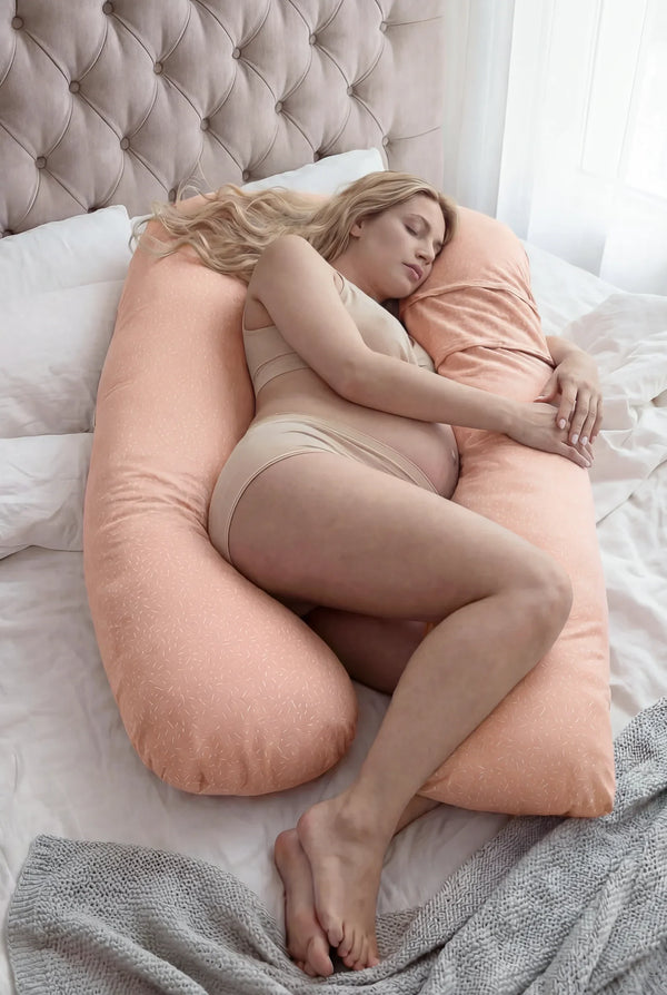 Polštář pro těhotné a kojící 3 v 1 - Konfety broskvové