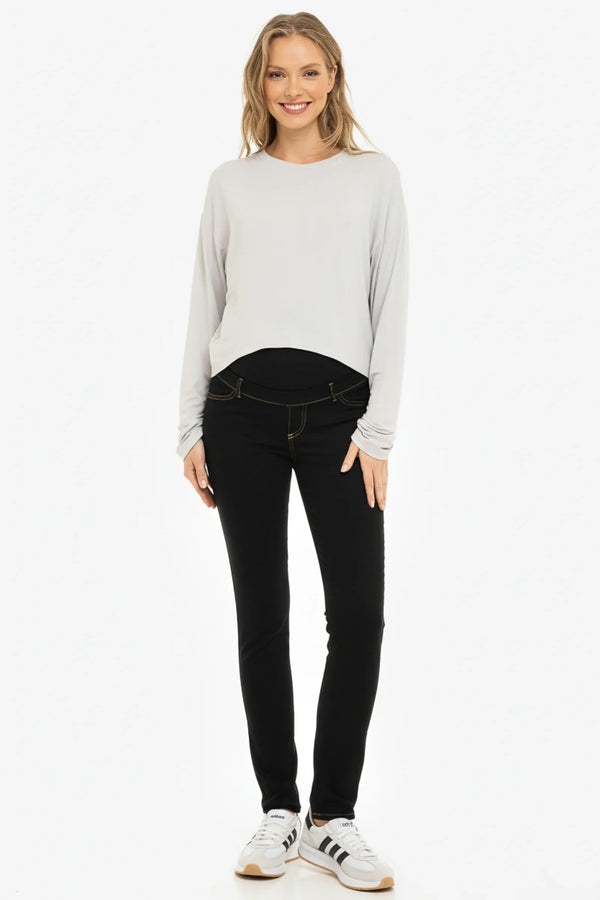 Elastické těhotenské džíny s odnímatelným páskem