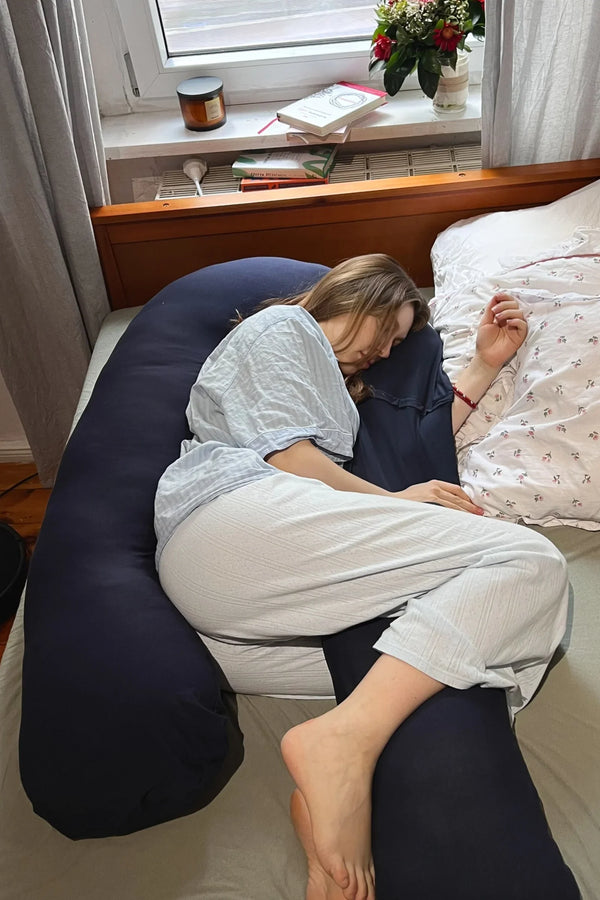 Polštář pro těhotné a kojící 3 v 1 - tmavě modrý