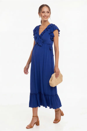 royal_blue_maternity_dress_ruffled_hem