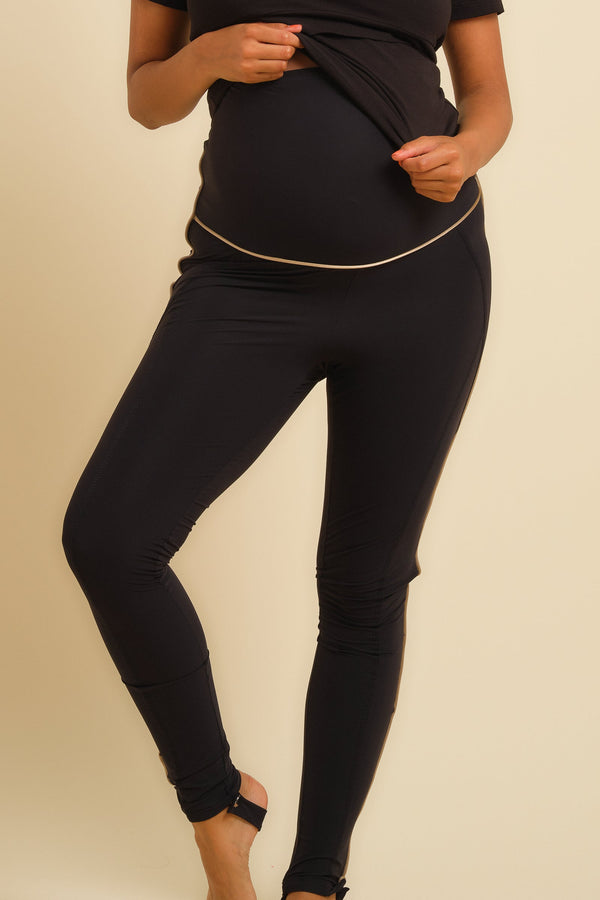 Těhotenské legíny se zlatými detaily